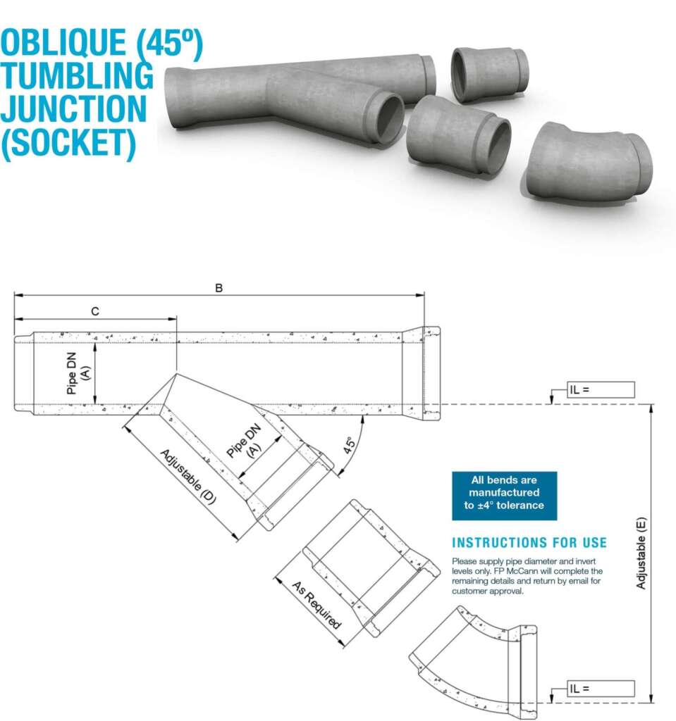 45 degree socket junction