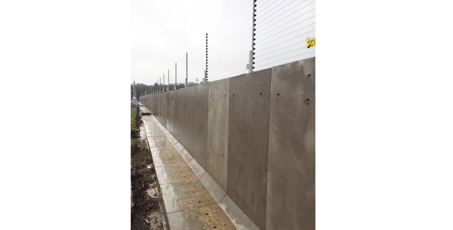 L Walls Form Flood Defence for Pembroke Substation