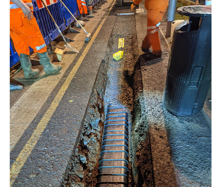 FP McCann Whiteabbey Station Trough Duct Installation