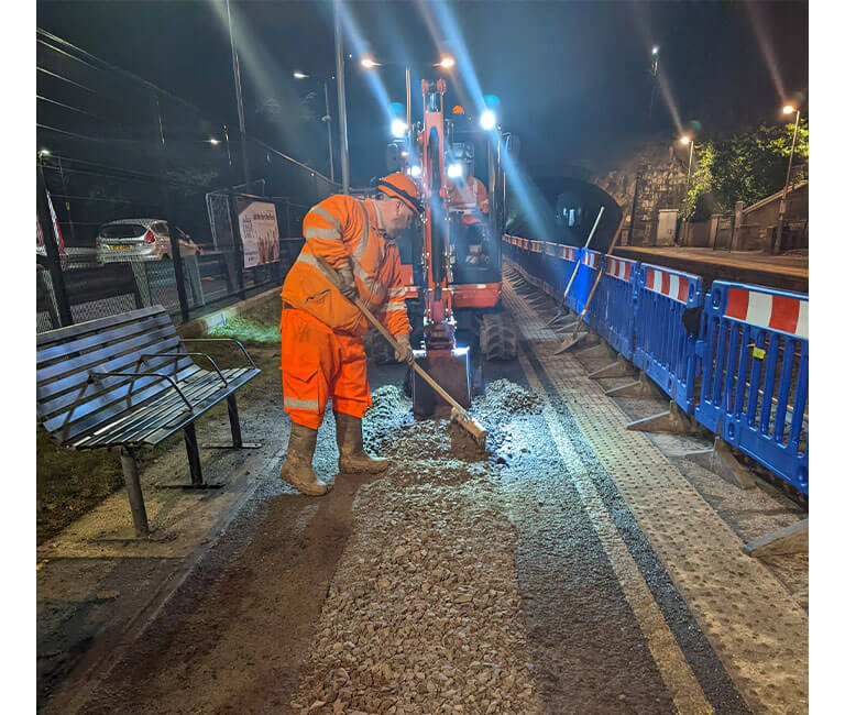 FP McCann Multi Duct Reinstatement Whiteabbey Station Platform