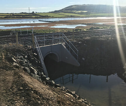 completed-open-culvert-replacement-on-the-Bleach-Green-to-Larne-Line a completed open cut culvert replacement on the Bleach Green to Larne Line