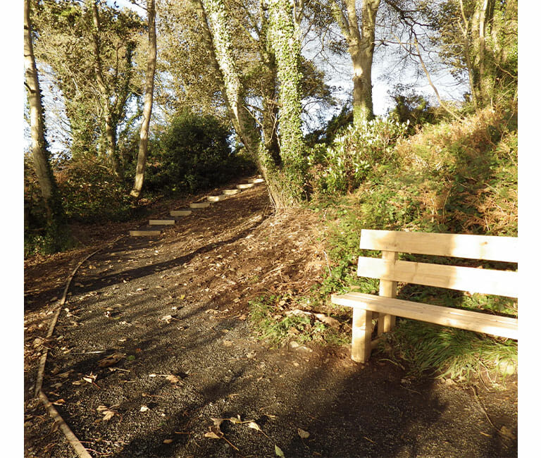 Nugents wood long steps and seat