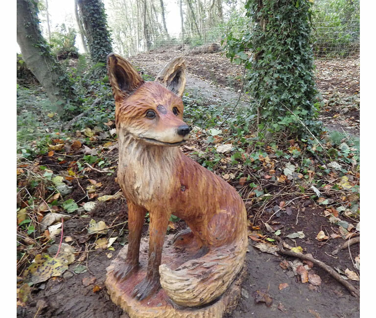Nugents Wood fox sculpture