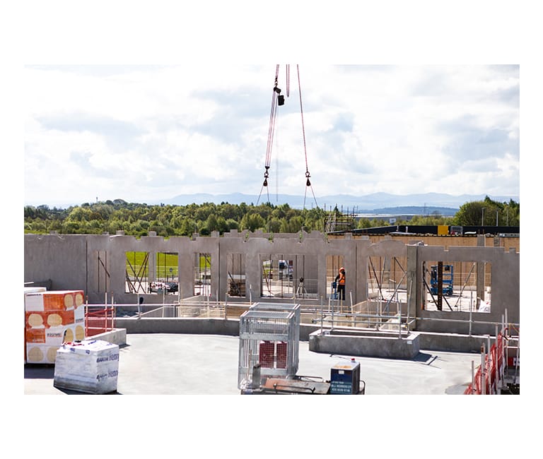 FP McCann Precast Concrete Sections Craned into Position During Construction