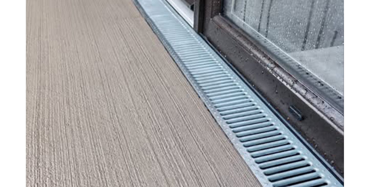 Ready mix concrete with a brushed finish