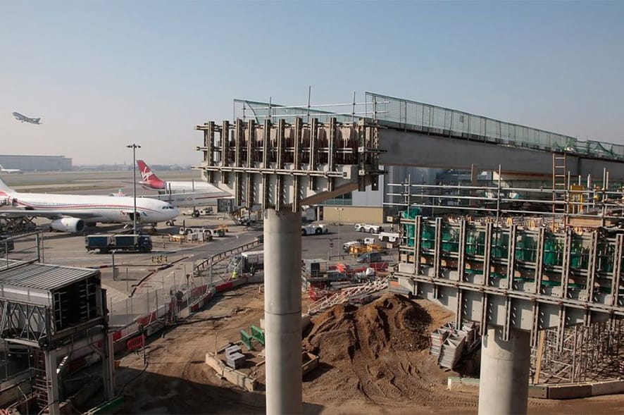concrete-bridge-beam-abc-methods-heathrow-airport-fp-mccann Concrete bridge beam using ABC methods at Heathrow Airport