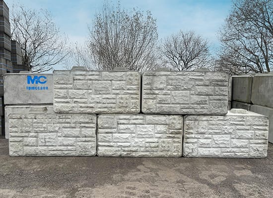 Decorative Easi-bloc, a concrete walling product manufactured at FP McCann's precast factory in Slush Hill, Lisnaskea