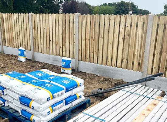 Fence posts, gravel boards and bagged postmix supplied from BT92 0HP