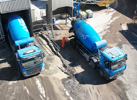 ready-mix-concrete-delivery-county-antrim Ready Mix Concrete lorries filling up at Loughside Quarry in Larne