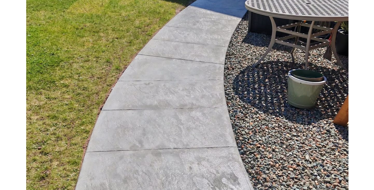 DMC printed concrete path using fp mccanns products