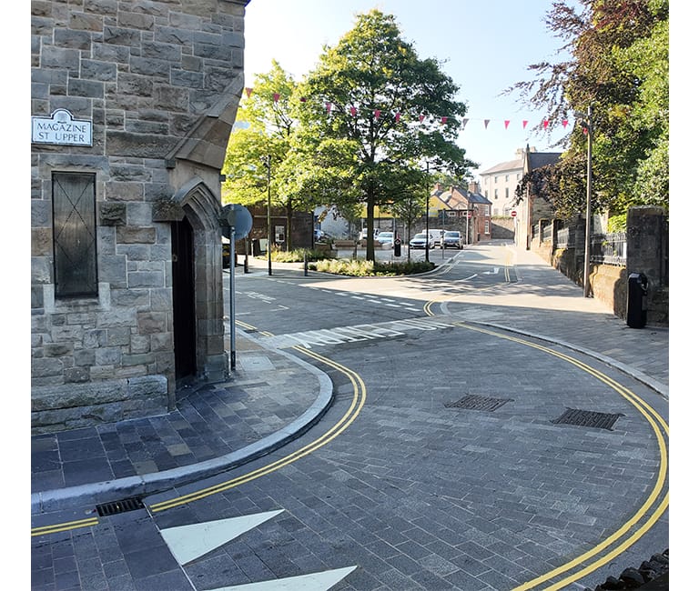 FP McCann regeneration project improving public spaces within Derry's historic city centre.